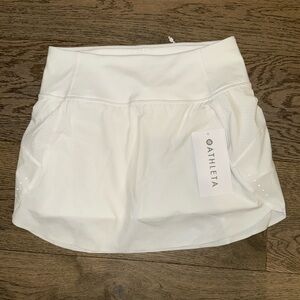 NWT Athleta Run with it 14” skort, white, XS